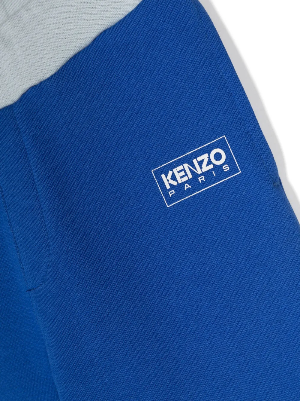 Shop Kenzo Colour-block Cotton Track Pants In Blue