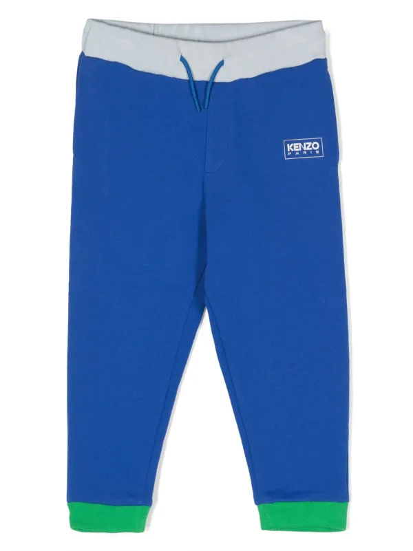 Kenzo Kids カラーブロック トラックパンツ | ブルー | FARFETCH JP