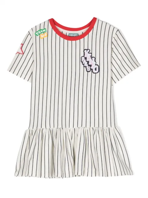 Kenzo Kids appliqué-detail striped dress
