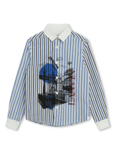 Lanvin Enfant striped long-sleeve buttoned shirt