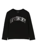 Givenchy Kids sequinned logo long-sleeve T-shirt - Black