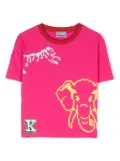 Kenzo Kids cartoon-print cotton T-shirt - Pink