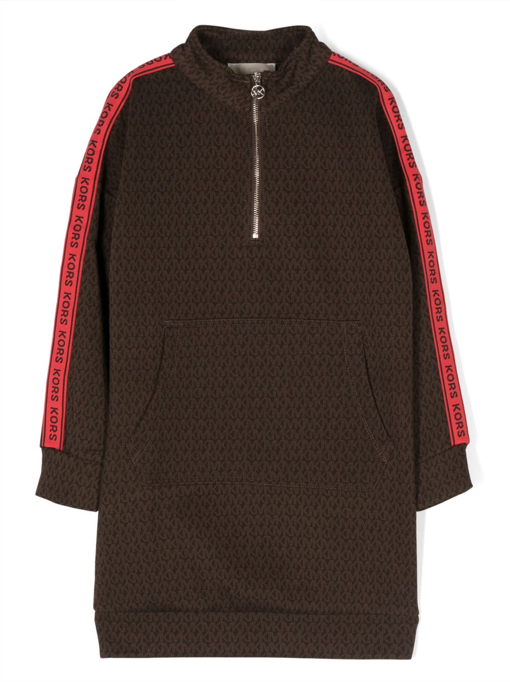 Image 1 of Michael Kors Kids monogram-pattern long-sleeve dress