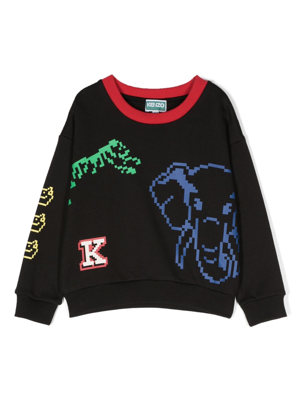 Kenzo Kids logo-print cotton sweatshirt - Black