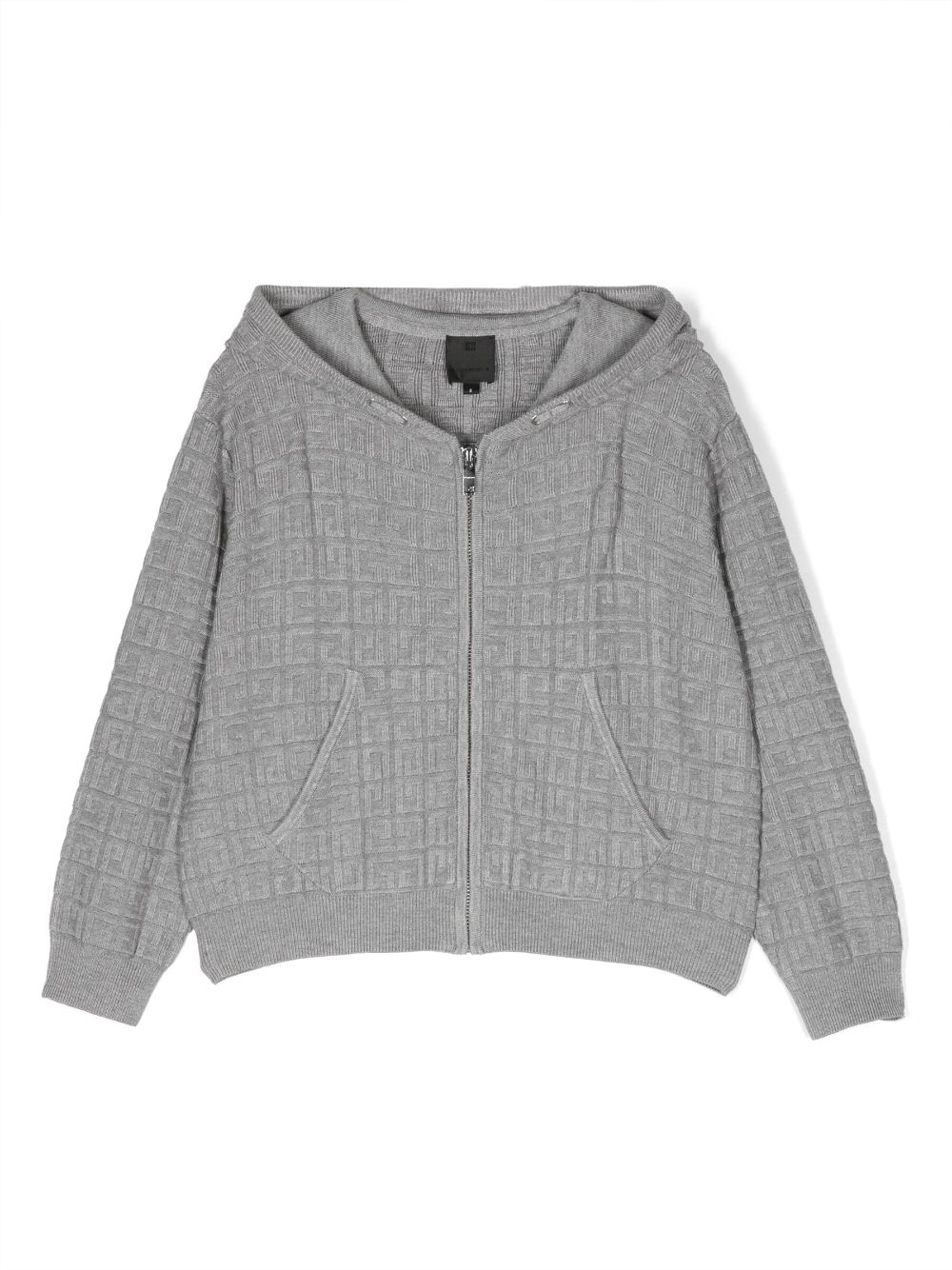 Givenchy Kids patterned-jacquard knitted cardigan - Grey