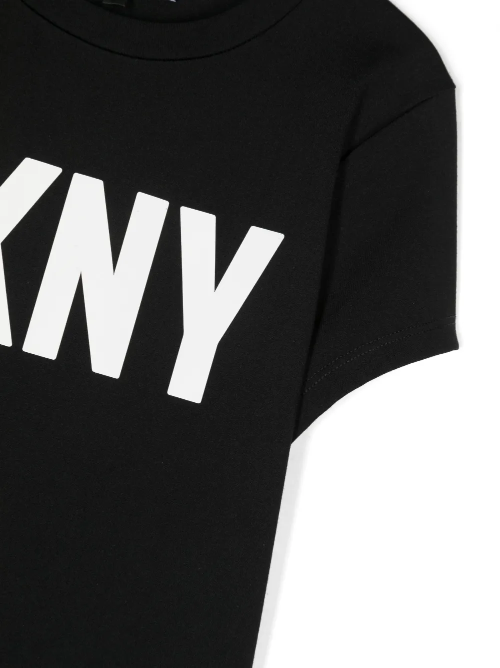  Dkny Kids Logo-print Mesh-overlay Dress - Green 