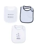 BOSS Kidswear set of 3 cotton bibs - Blue