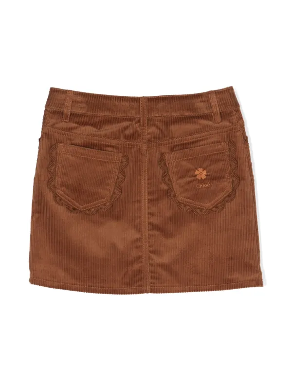 Ladies brown 2024 corduroy skirt