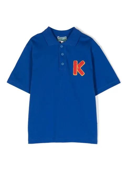 Kenzo Kids logo-embroidered cotton polo shirt