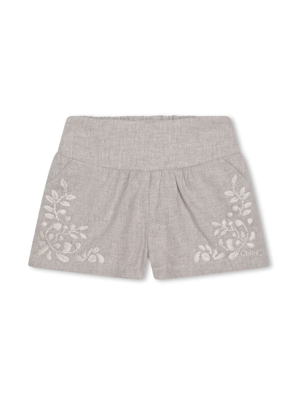 Shop Chloé Floral-embroidered Organic-cotton Set In White