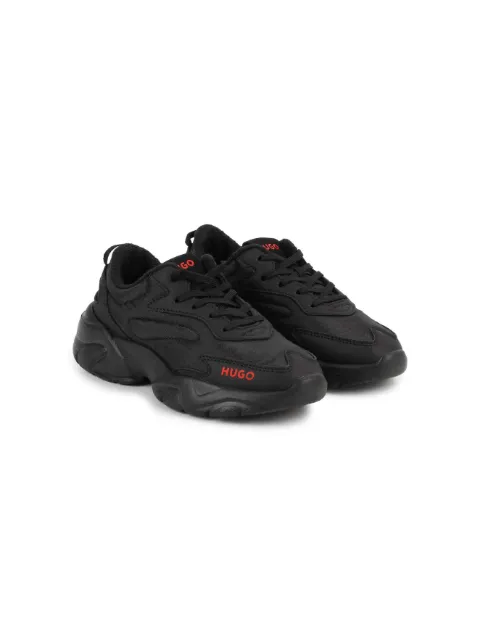 HUGO KIDS logo-print panelled sneakers