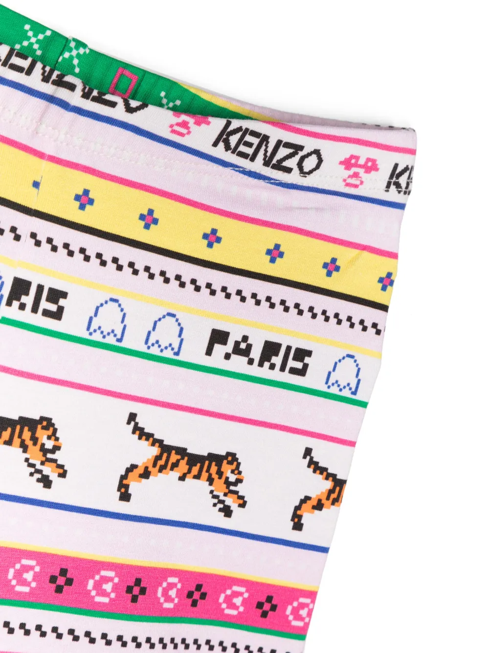Kenzo Graphic-print Elasticated-waistband Leggings In Pink