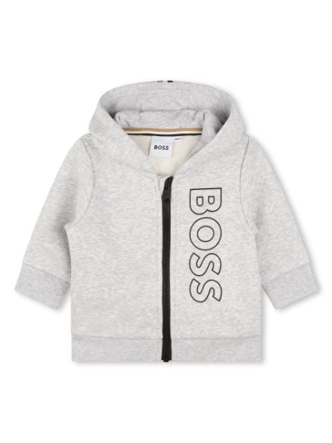 BOSS Kidswear logo-print hooded jacket