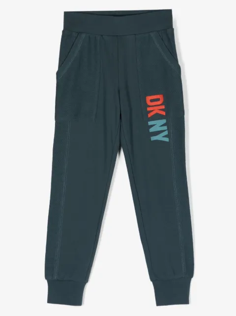 Dkny Kids logo print patchwork track pants