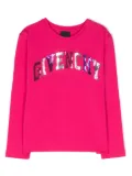 Givenchy Kids sequinned-logo long-sleeve T-shirt - Pink