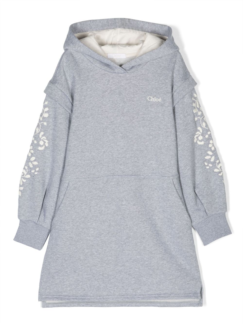 Image 1 of Chloé Kids embroidered-design hooded dress