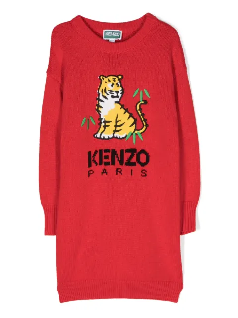 Kenzo Kids intarsia-logo knitted dress