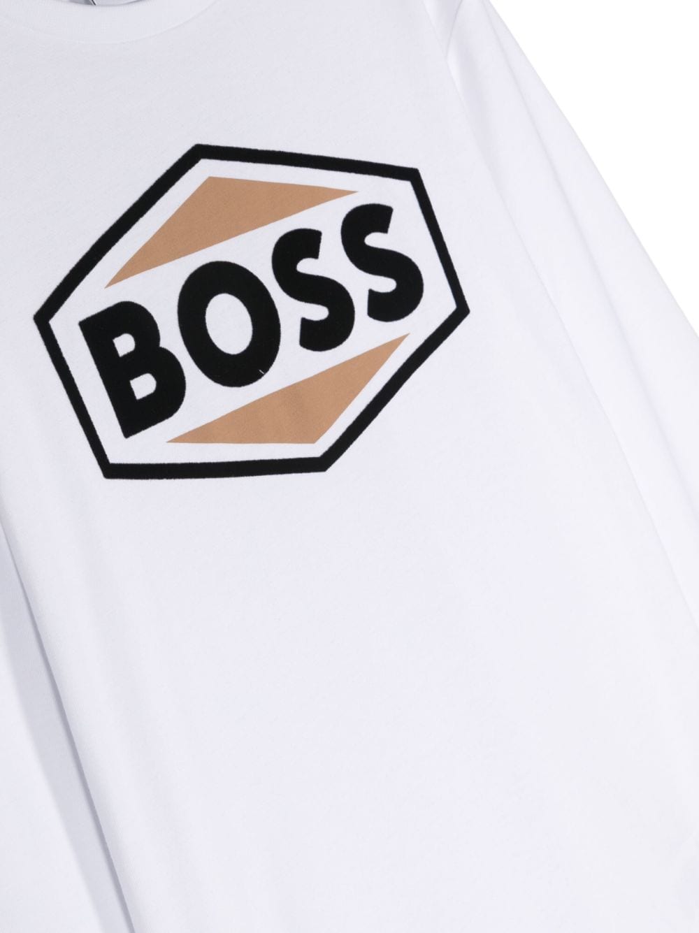 Shop Bosswear Logo-print Long-sleeve T-shirt In White