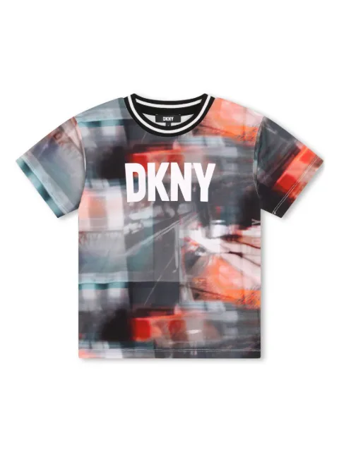 Dkny Kids logo-print abstract-print T-shirt
