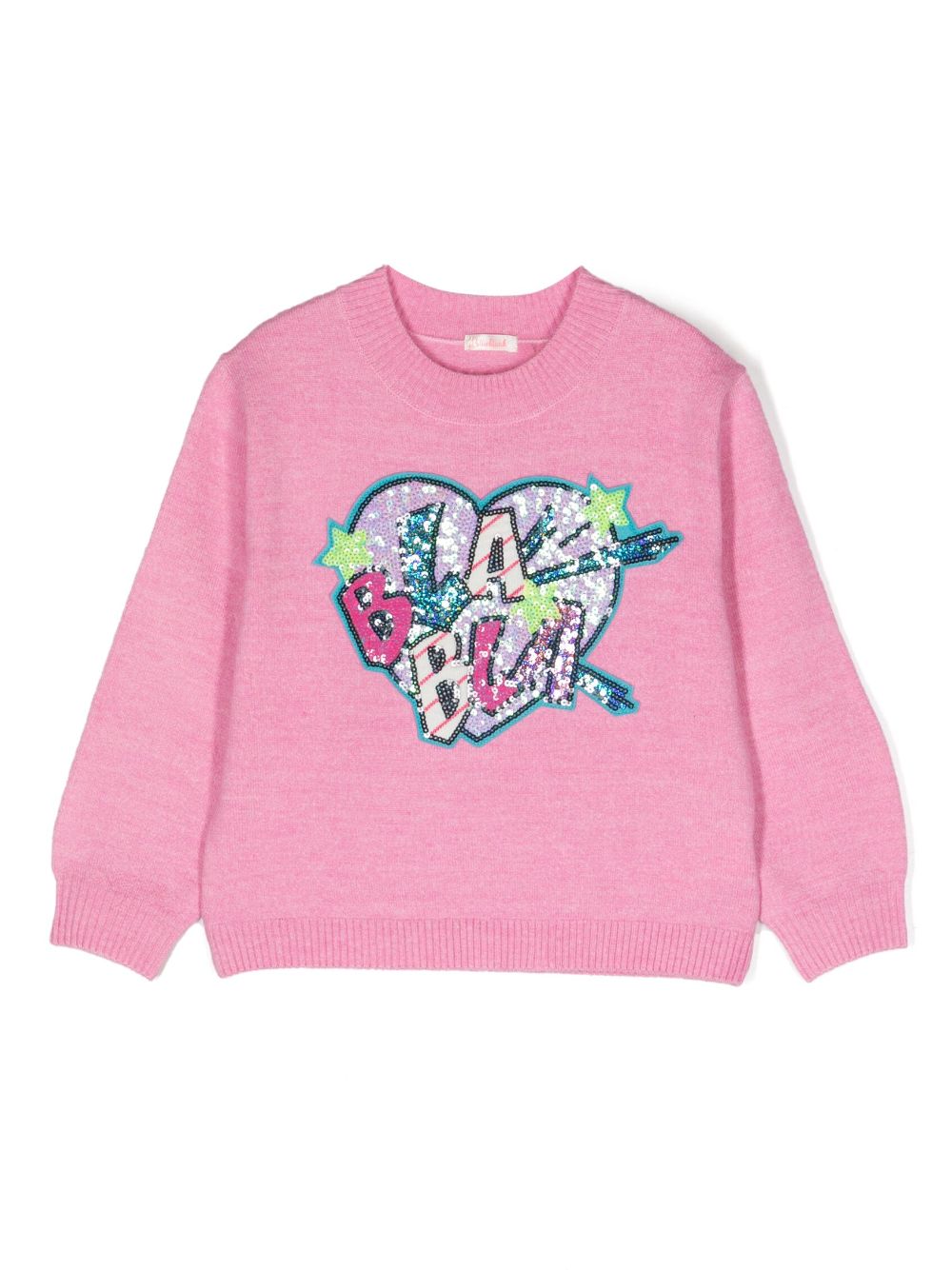 Billieblush sequin-embellished crew-neck jumper - Pink