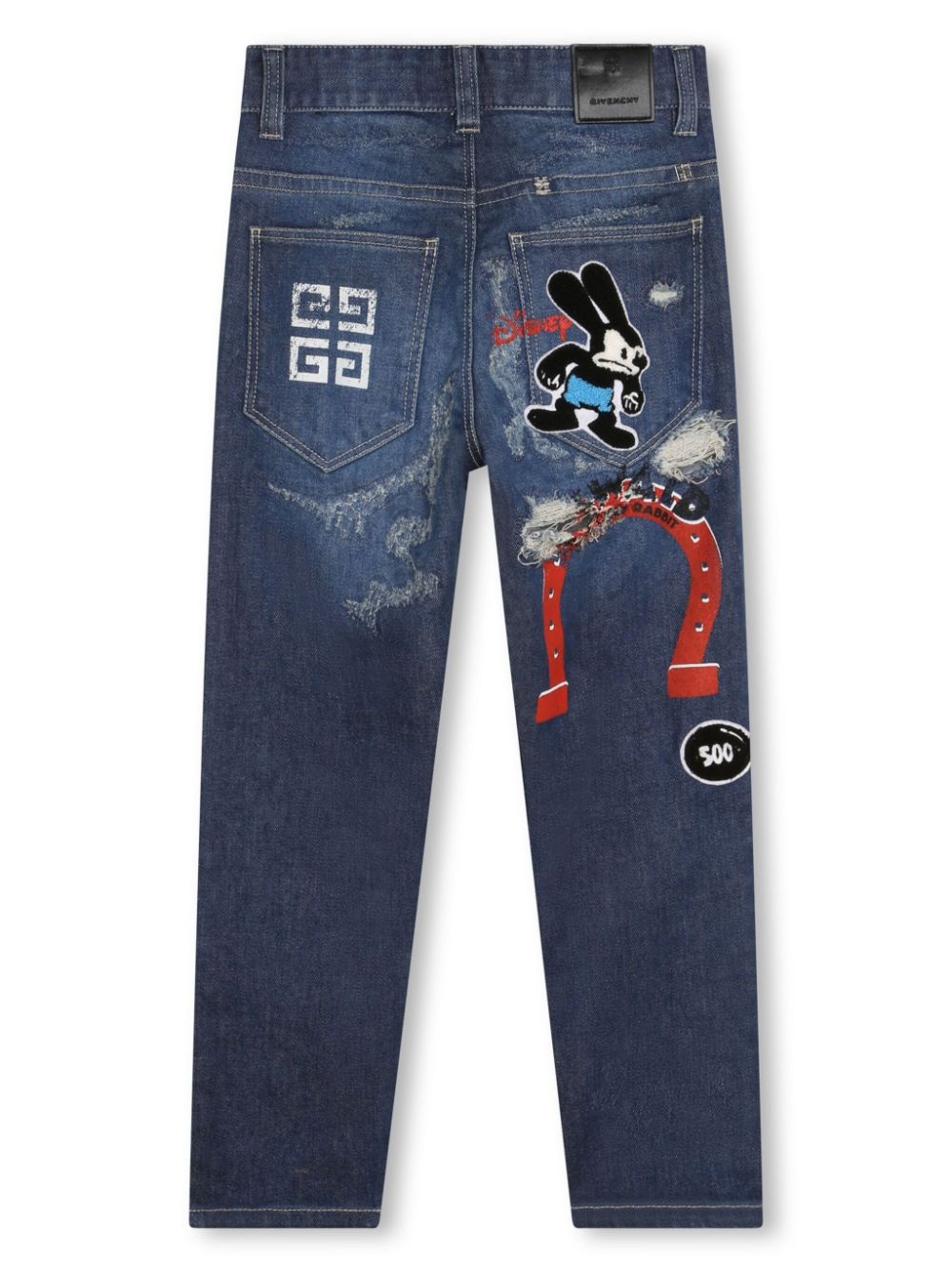 Shop Givenchy X Disney Embroidered Straight-leg Jeans In Blue