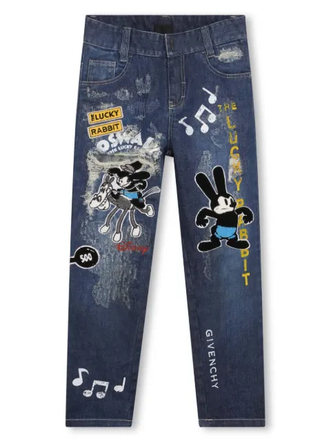 Givenchy Kids jeans rectos con diseño bordado de Givenchy Kids x Disney 