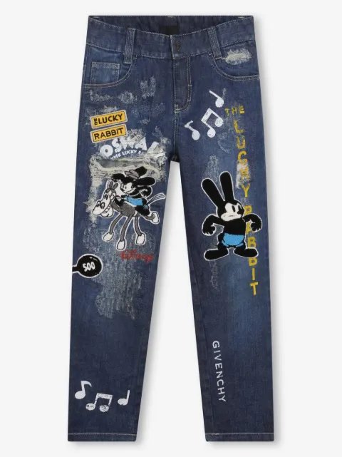 Givenchy Kids x Disney embroidered straight-leg jeans