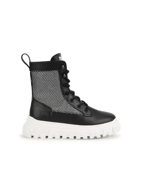 Dkny Kids mesh-panel leather ankle boots