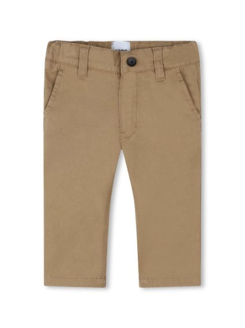 BOSS Kidswear button fly-fastening cotton chino trousers