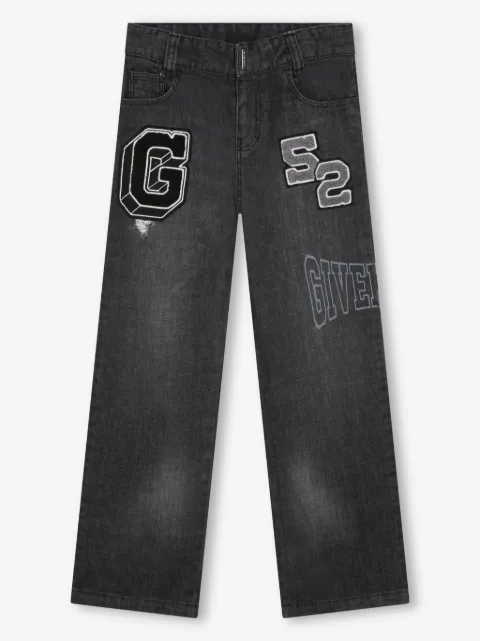 Givenchy Kids logo-embroidered cotton jeans
