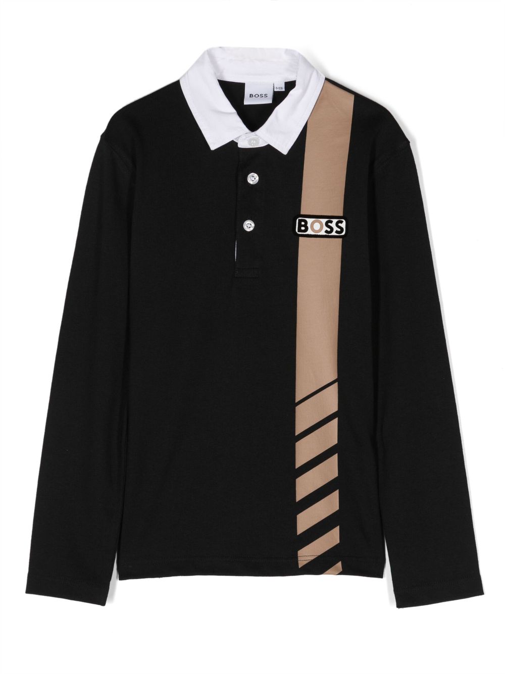 Bosswear Kids' Long-sleeve Cotton Polo Shirt In Black