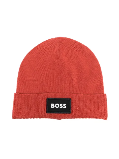 BOSS Kidswear gorro con logo bordado