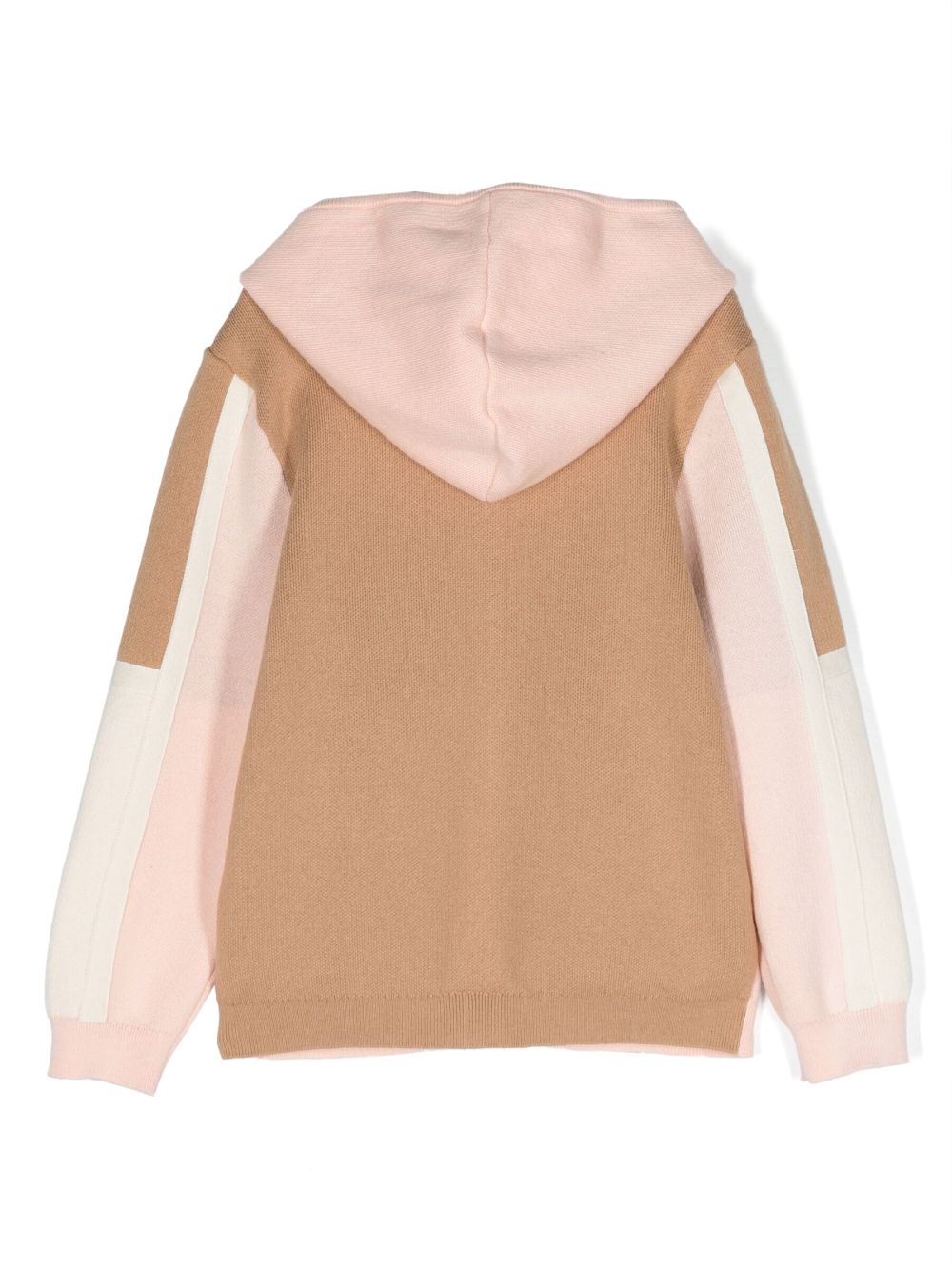 Shop Chloé Logo-embroidered Panelled Cardigan In Neutrals