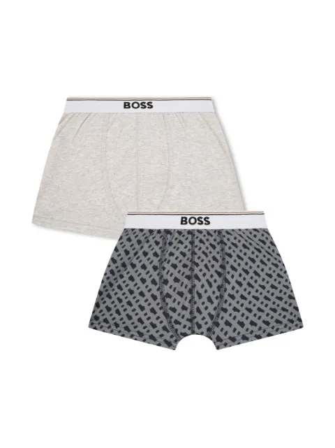BOSS Kidswear set of two logo-print boxers