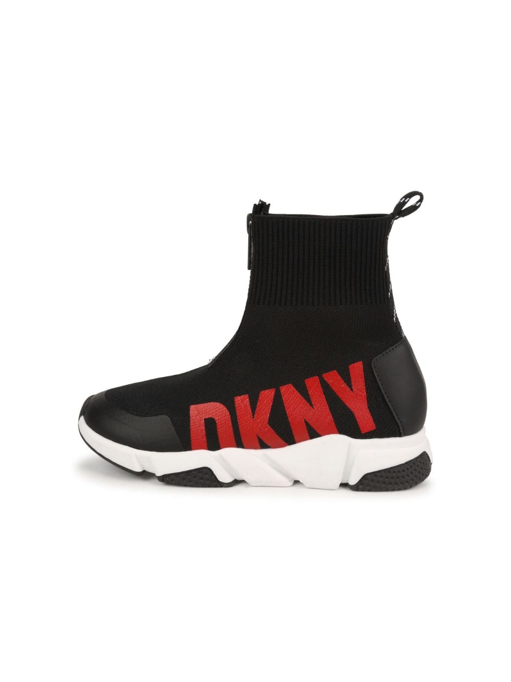 Shop Dkny High-top Zip-up Sneakers In Black