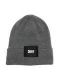 Dkny Kids logo-patch beanie - Grey