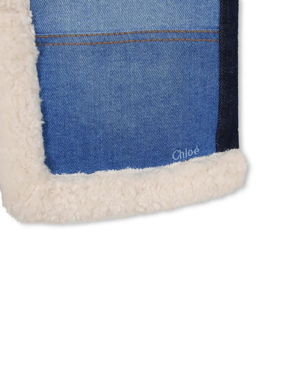 Shop Chloé Faux-fur Trim Gilet In Blue