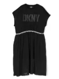 Dkny Kids logo-print mesh dress - Black