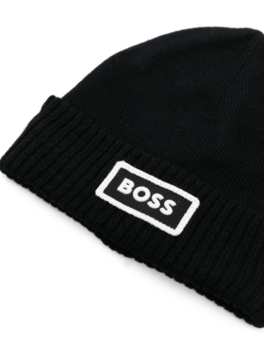 Image 2 of BOSS Kidswear logo-patch knitted beanie