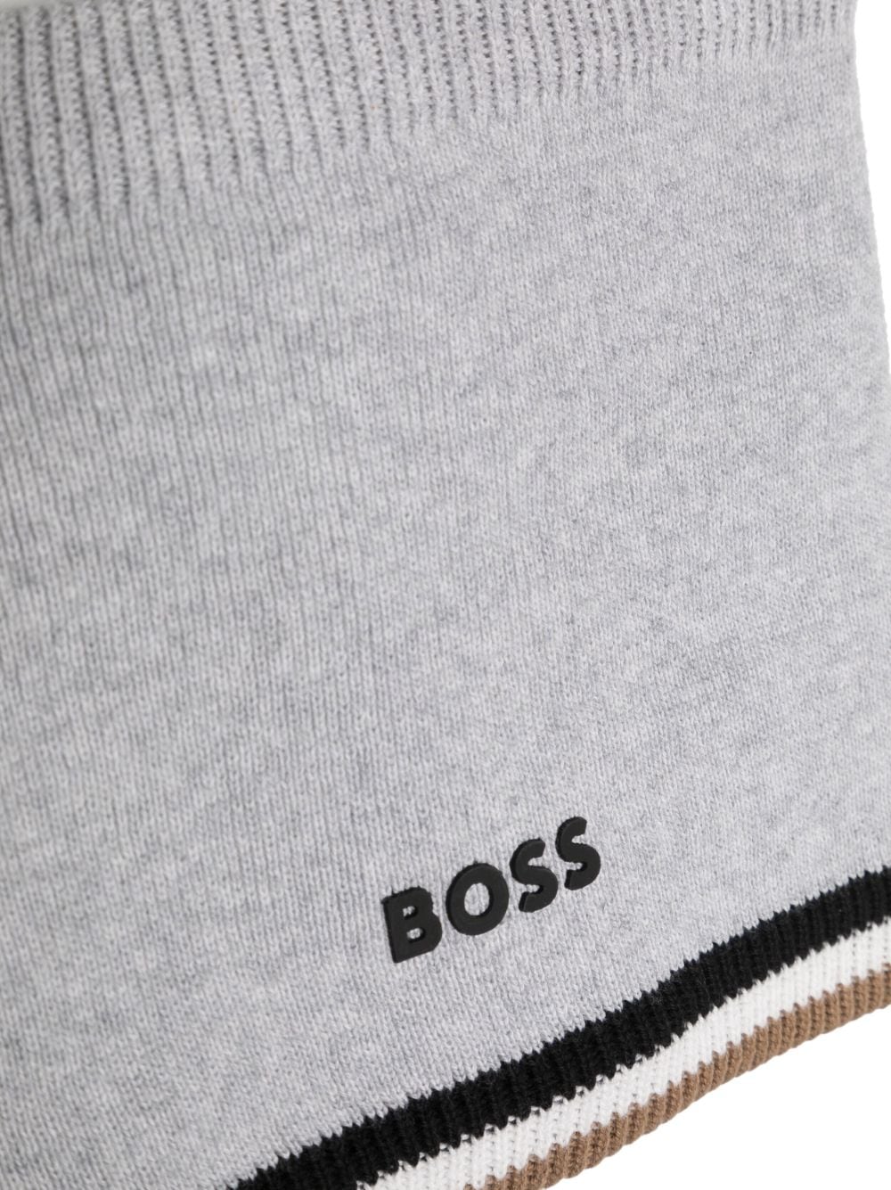 Shop Bosswear Logo-embossed Knitted Scarf In Grey