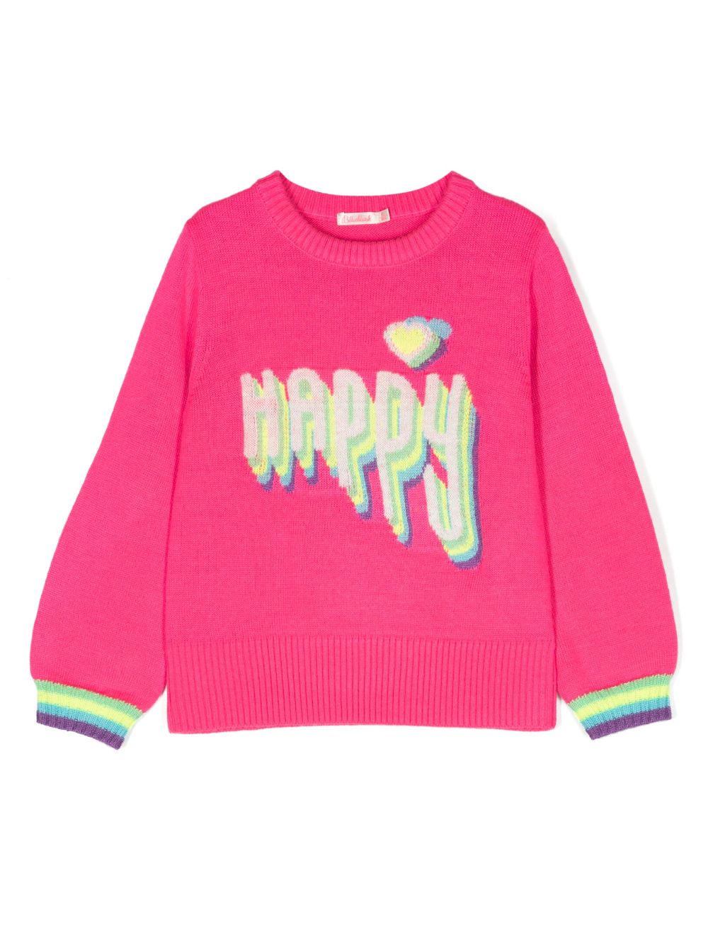 Billieblush graphic-embroidered crew-neck jumper - Pink