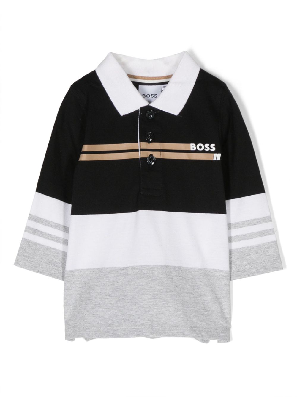 BOSS Kidswear logo-print polo shirt - Black