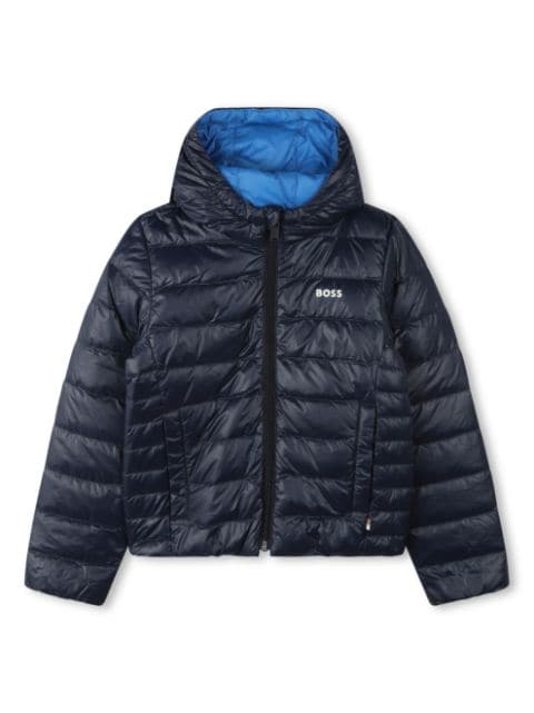 BOSS Kidswear reversible puffer hooded jacket