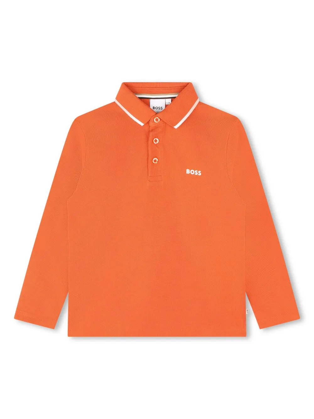 BOSS Kidswear logo-print cotton polo shirt - Arancione