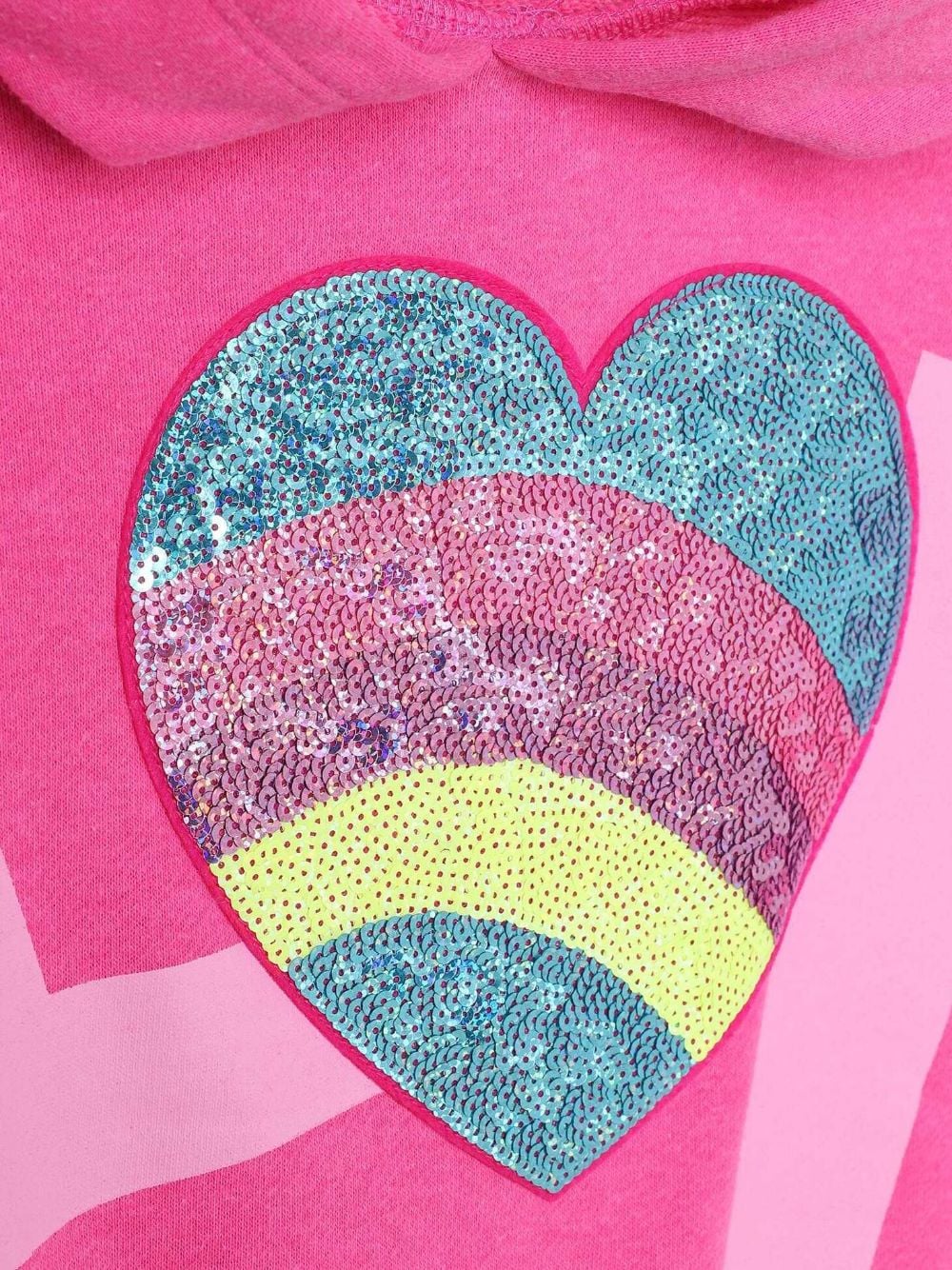 Shop Billieblush Heart-motif Sequin-embellished Hoodie In Pink