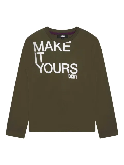 Dkny Kids slogan-print cotton top