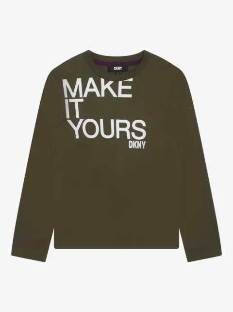 Dkny Kids slogan-print cotton top