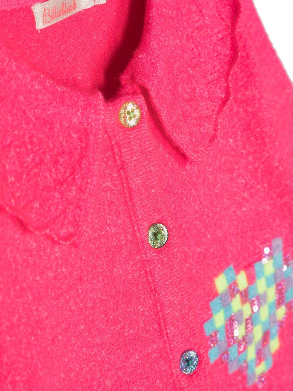 Shop Billieblush Heart-motif Knitted Cardigan In Pink