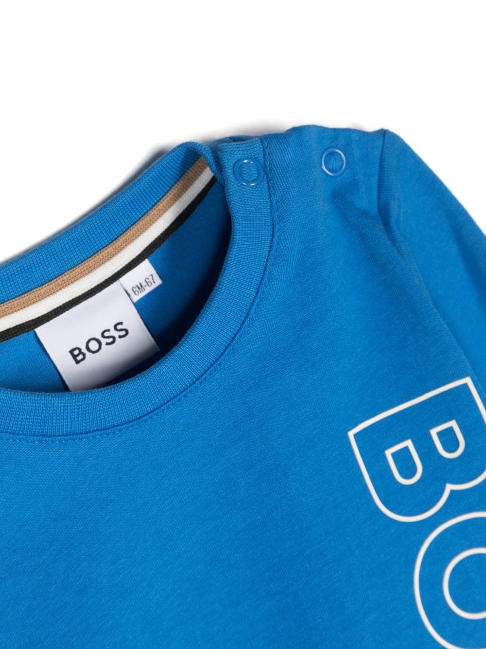 Shop Bosswear Logo-print Long-sleeve Top In Blue