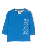 BOSS Kidswear logo-print long-sleeve top - Blue